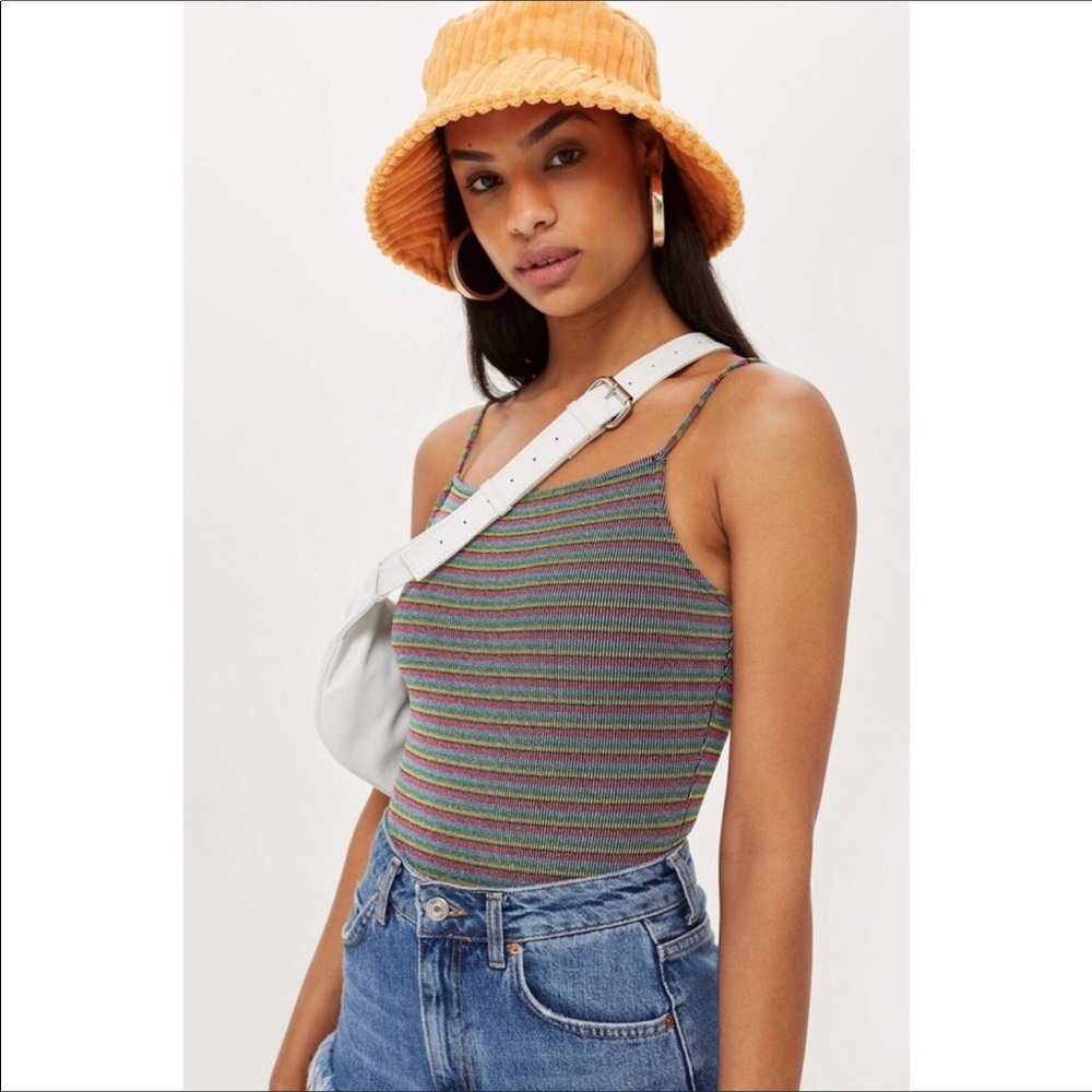 Topshop NWT Striped Bodysuit Size 8